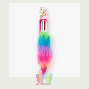 Unicorn Fur Pen pack of 1 (6 in one) retractable roller ball pen 