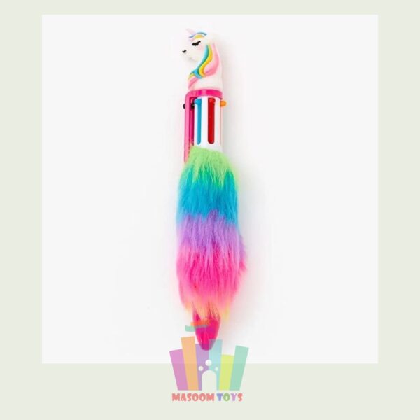 Unicorn Fur Pen pack of 1 (6 in one) retractable roller ball pen 