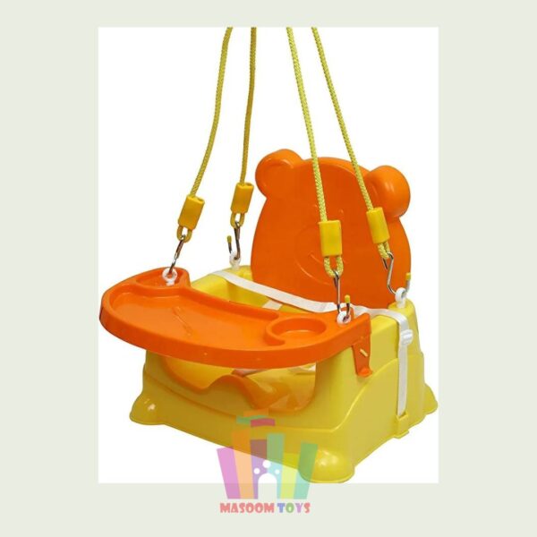 6-in-1 Multipurpose Booster Seat Swing Kids Feeding High Chair with Long Hook Ropes