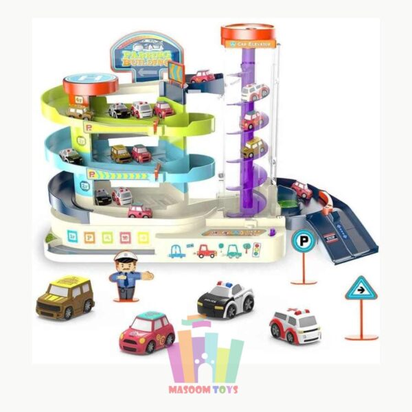Automatic or Manual Vehicles Parking Building Playset (Light and Music)